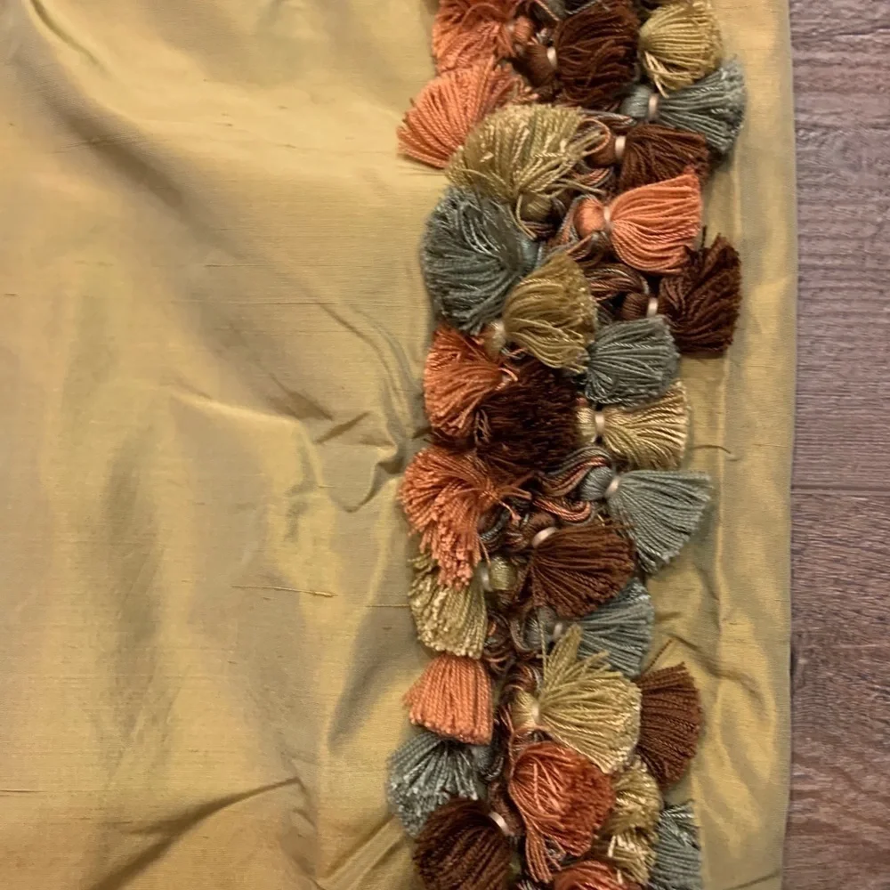 Decorative Throw Pillows with Multicolor Fringe